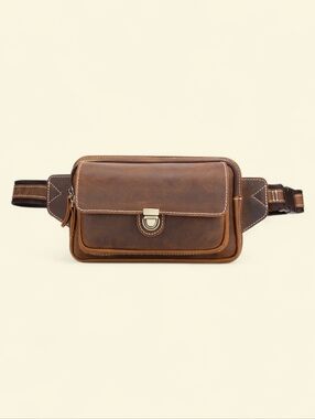 Kattee Brown Leather Sling Bag - Compact Everyday Carry